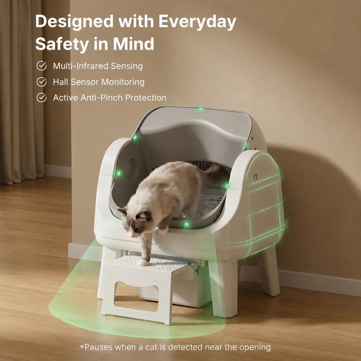 Petpivot Autoscooper 12 Lite Open-Top Automatic Self-Cleaning Cat Litter Box, Easy-Entry Front Step, Triple Safety Protection, No App Required,Sohochic