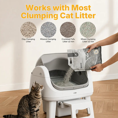 Petpivot Autoscooper 12 Lite Open-Top Automatic Self-Cleaning Cat Litter Box, Easy-Entry Front Step, Triple Safety Protection, No App Required,Sohochic