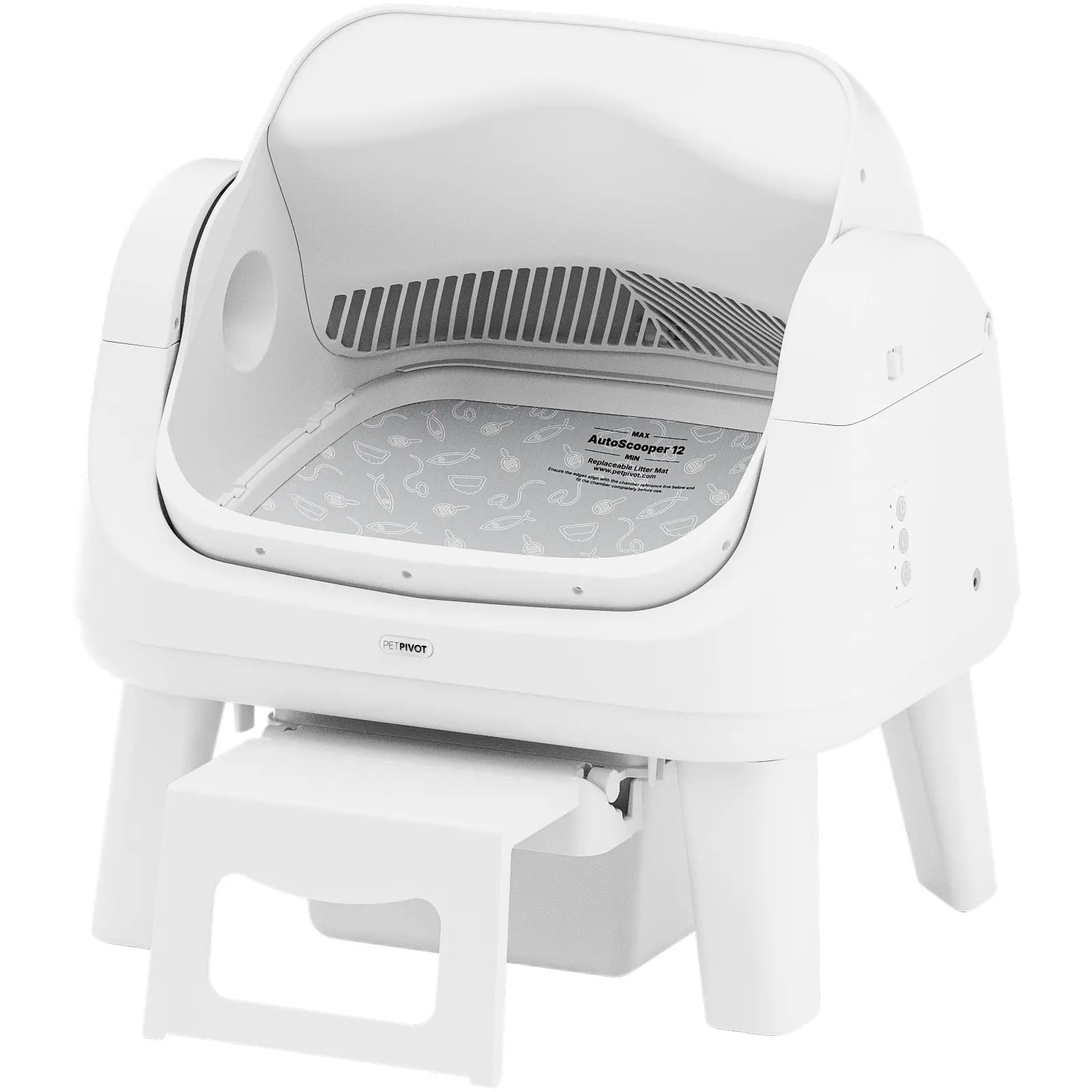 Petpivot Autoscooper 12 Lite Open-Top Automatic Self-Cleaning Cat Litter Box, Easy-Entry Front Step, Triple Safety Protection, No App Required,Sohochic
