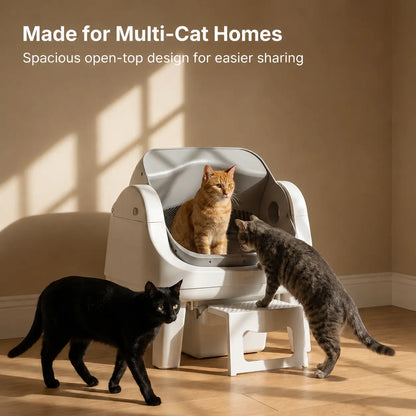 Petpivot Autoscooper 12 Lite Open-Top Automatic Self-Cleaning Cat Litter Box, Easy-Entry Front Step, Triple Safety Protection, No App Required,Sohochic