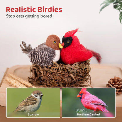 Potaroma (DON'T FLAP) 2-Pcs Chirping Bird Cat Toys with Silvervine, Interactive Cat Kicker, Lifelike Tweets, Indoor Kitty Exercise Toys #Summervibes #Petlovers