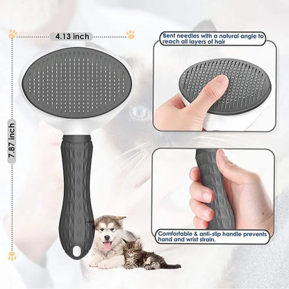Self-Cleaning Pet Hair Removal Comb for Cats and Dogs - One Button Slicker Brush