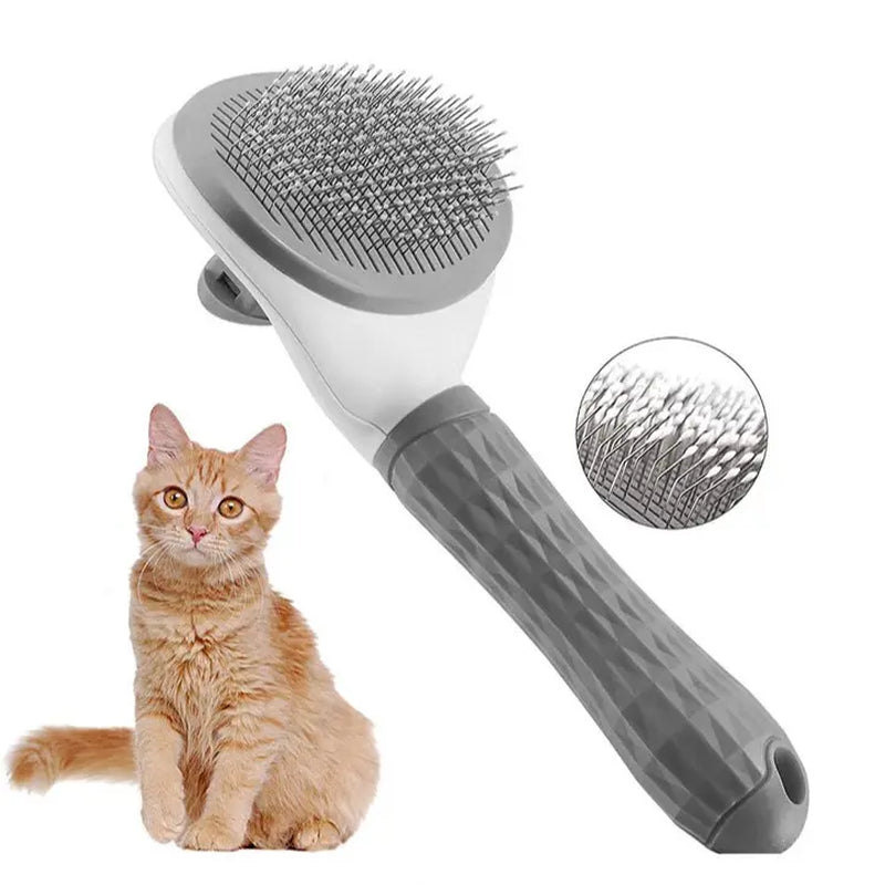 Self-Cleaning Pet Hair Removal Comb for Cats and Dogs - One Button Slicker Brush