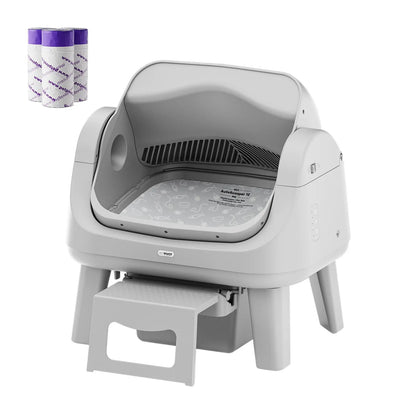 Petpivot Autoscooper 12 Lite Open-Top Automatic Self-Cleaning Cat Litter Box, Easy-Entry Front Step, Triple Safety Protection, No App Required,Sohochic