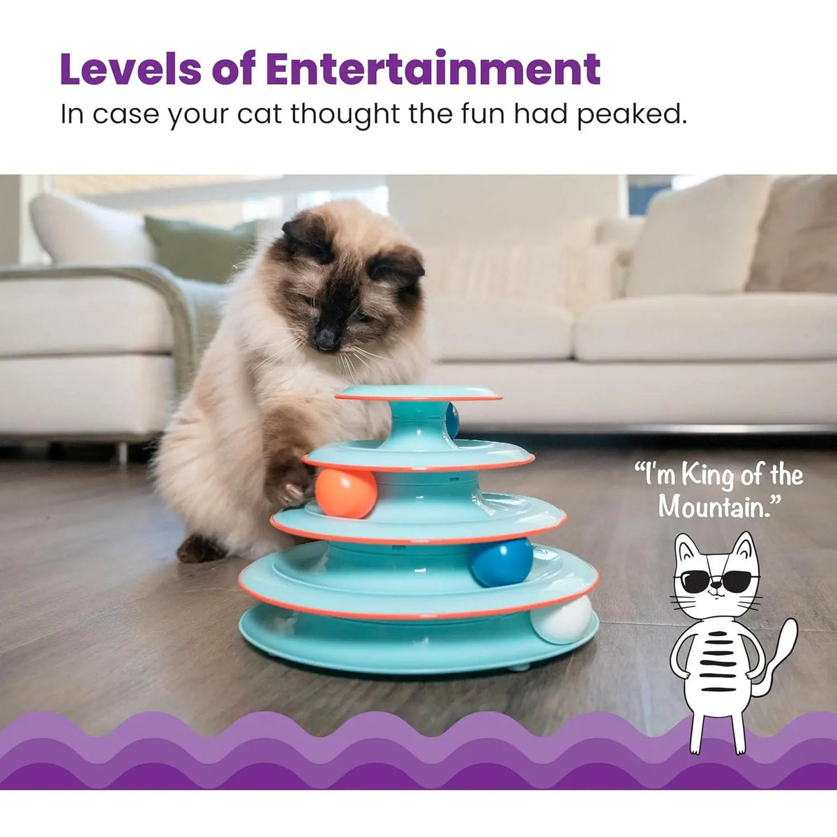 Catstages Interactive Four-Tier Cat Track Toy - Chase Meowtain