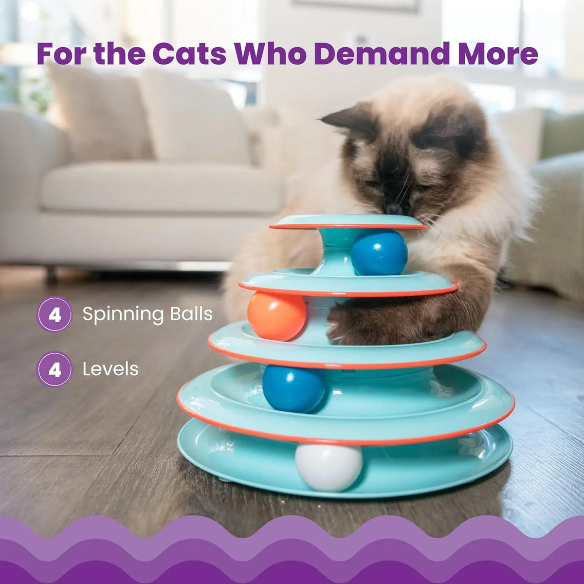 Catstages Interactive Four-Tier Cat Track Toy - Chase Meowtain