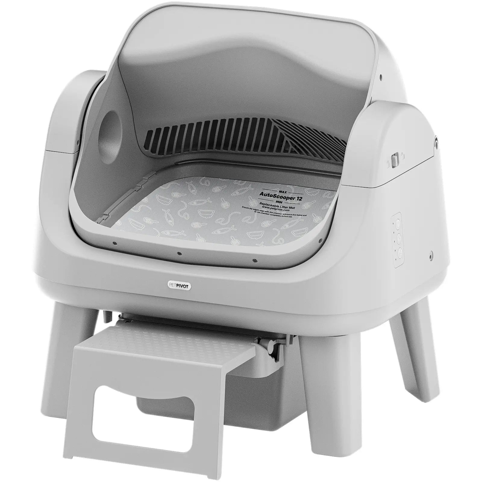 Petpivot Autoscooper 12 Lite Open-Top Automatic Self-Cleaning Cat Litter Box, Easy-Entry Front Step, Triple Safety Protection, No App Required,Sohochic